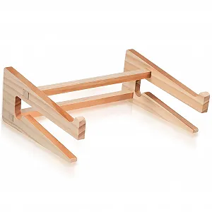 Эргономичная деревянная подставка для ноутбука, регулируемая по высоте, стабильная охлаждающая подставка для стола и кровати, простая сборка - Фото 1