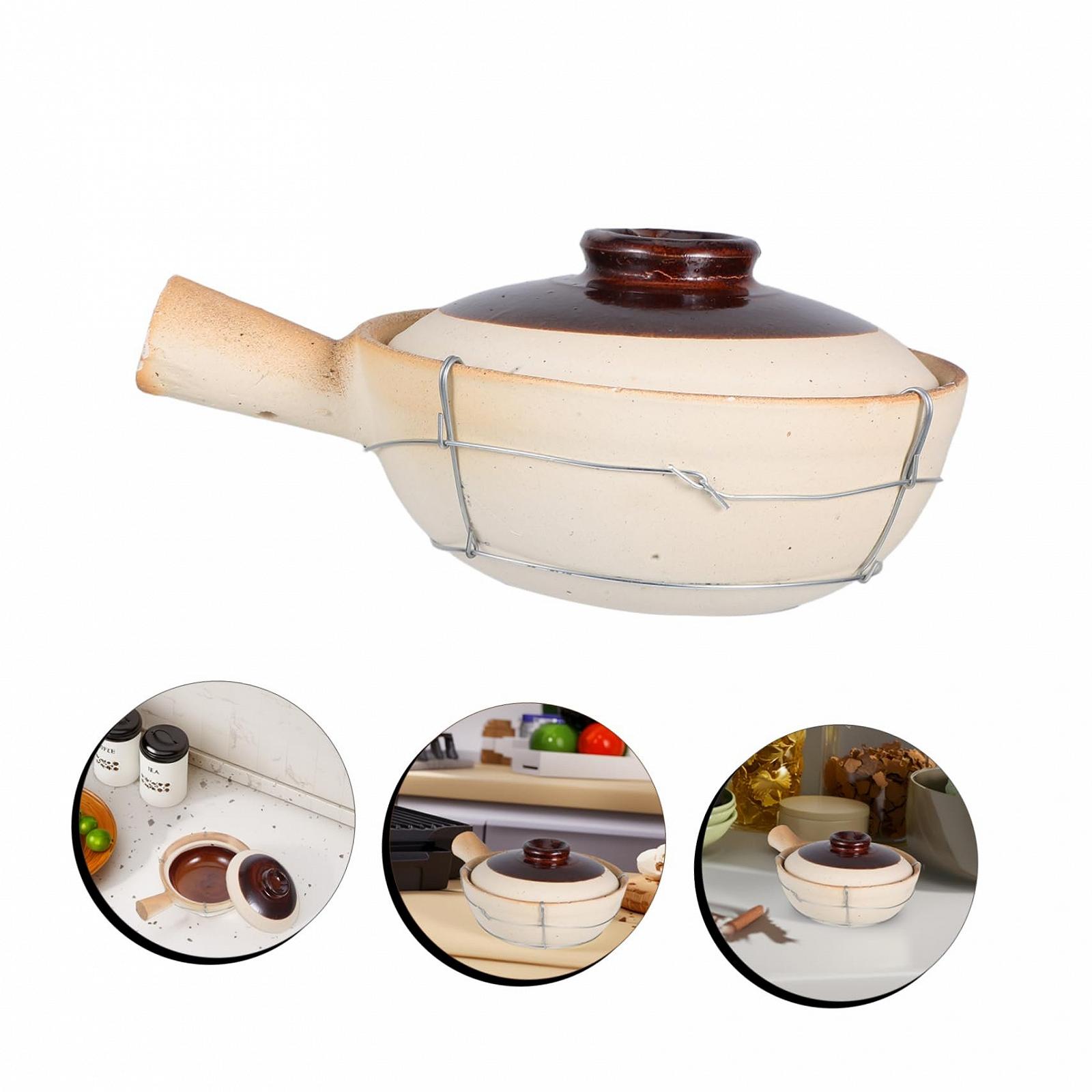 Глиняний горщик Ciieeo з кришкою керамічний для супів та рагу, фото №9