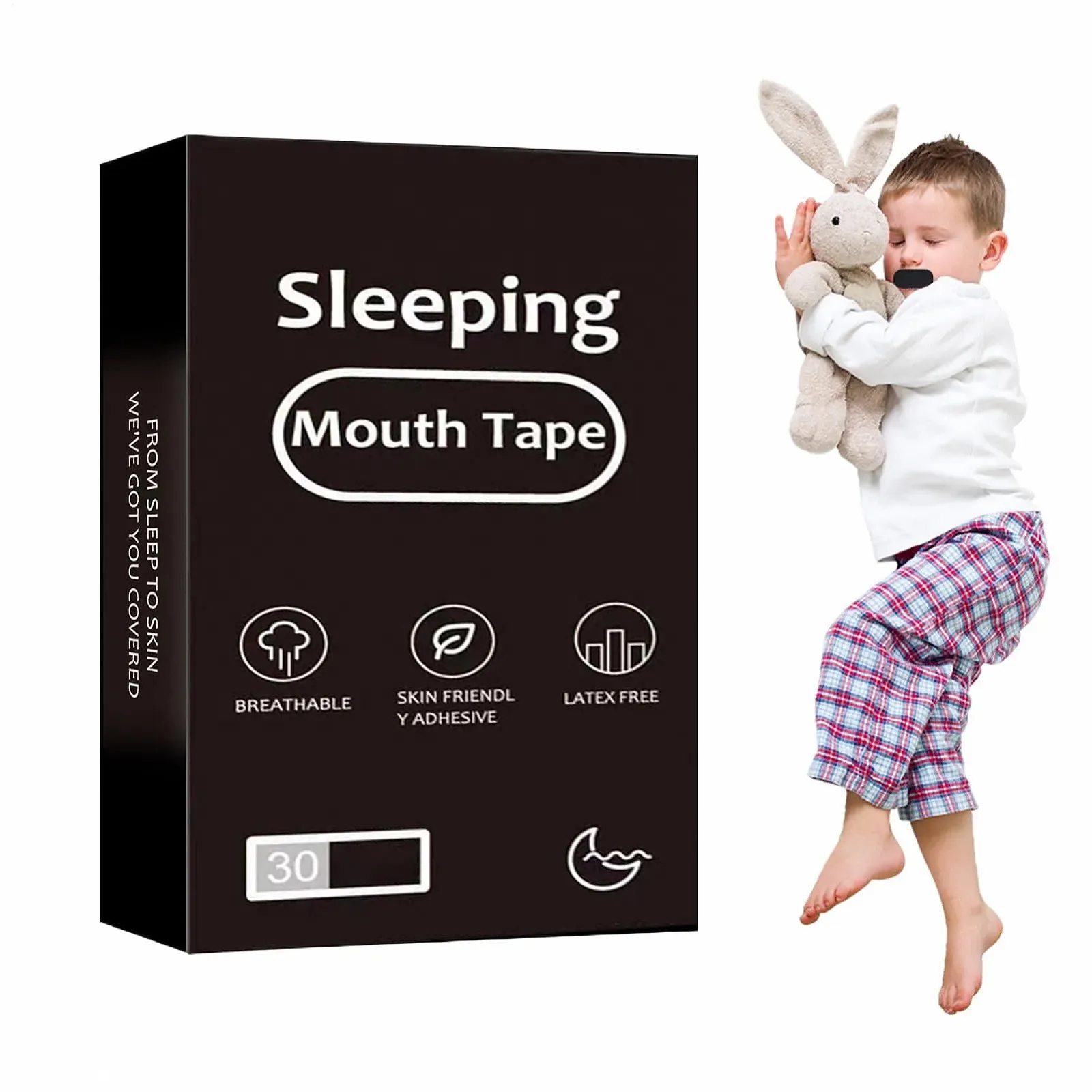 Смужка для рота дихаюча, для сну, 30 шт, клейка стрічка, антихропінгові наліпки для дітей та дорослих, фото №1 Смужка для рота дихаюча, для сну, 30 шт, клейка стрічка, антихропінгові наліпки для дітей та дорослих, фото №1