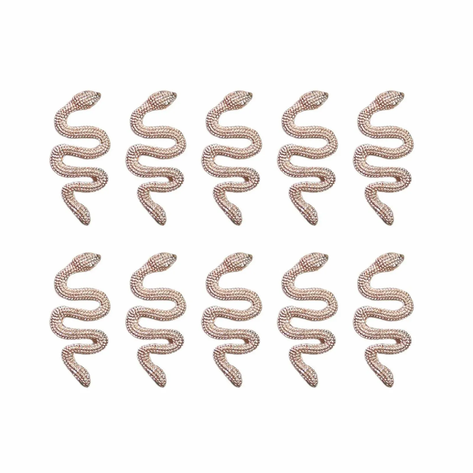 Украшения для ногтей 3D, 10 шт., змея, золото, серебро, фото №3