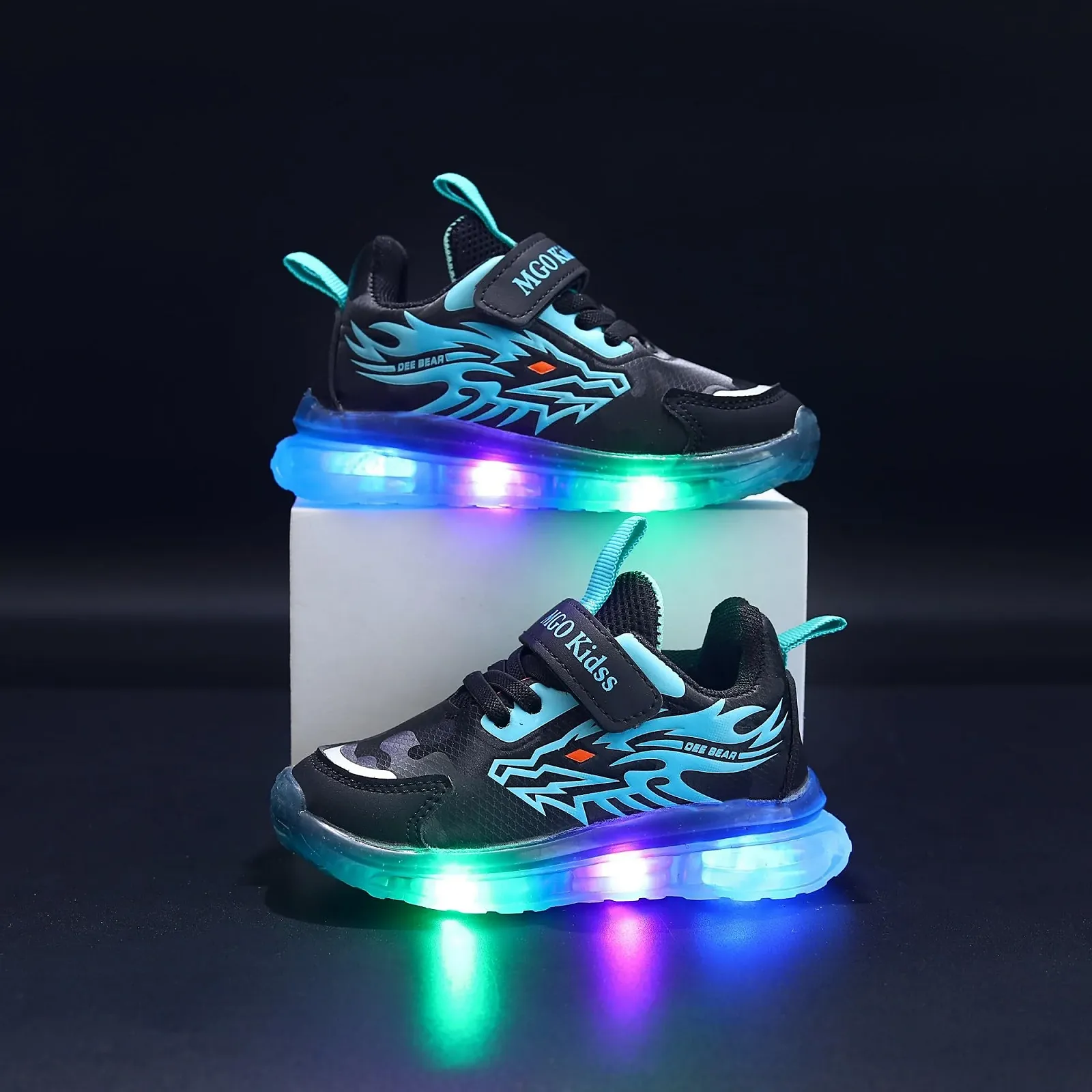 LED Обувь детская Оранжевый/Синий/Фиолетовый, фото №3