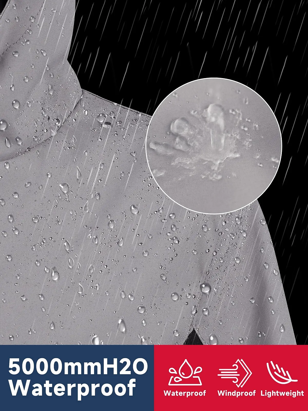 Дитяча дощова куртка LAUSONS, водонепроникна для активного відпочинку, легка вітровка, Softshell з капюшоном, фото №5