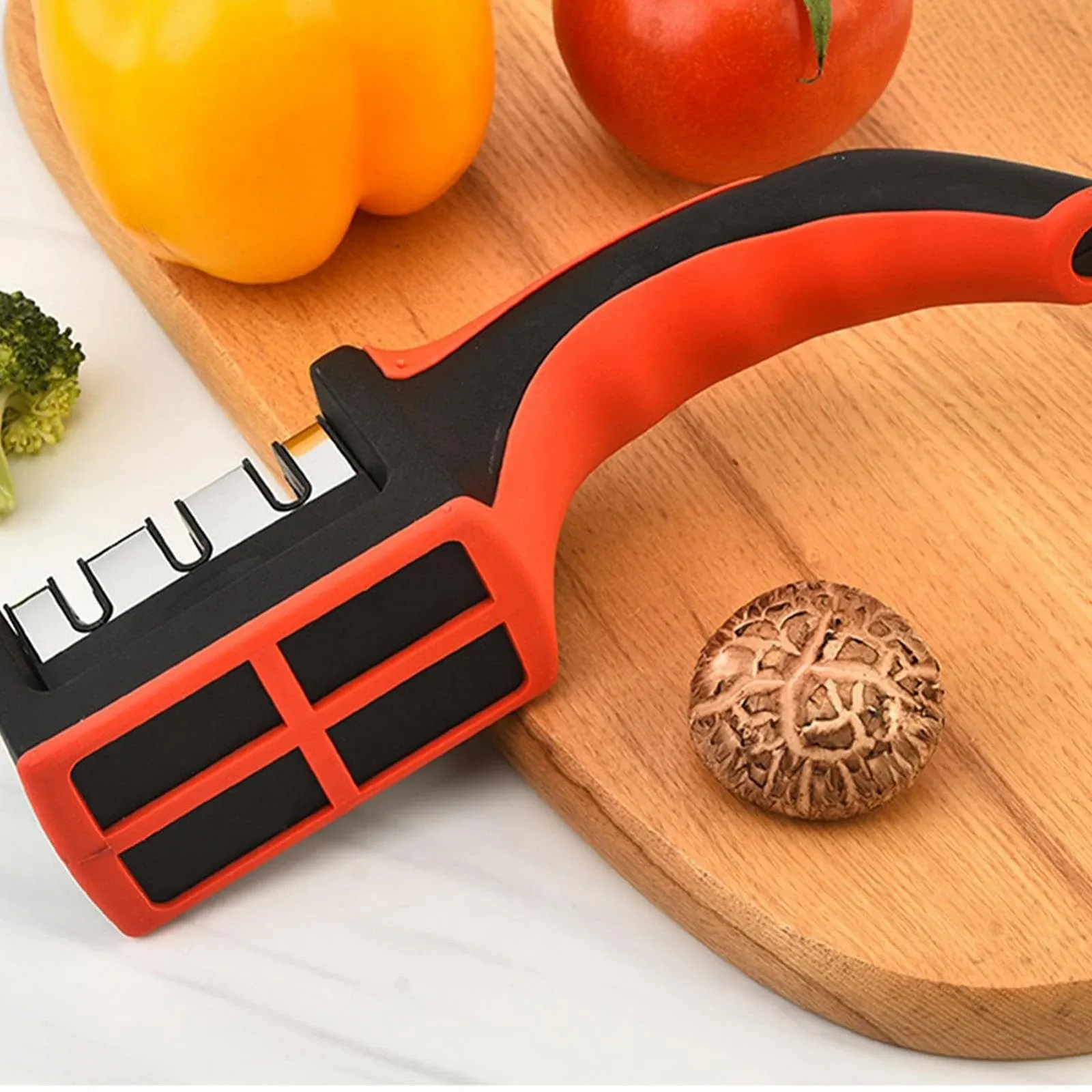 Точилка для ножів Kitchen Sharpener професійна багатоступенева ергономічна антиковзна, фото №3