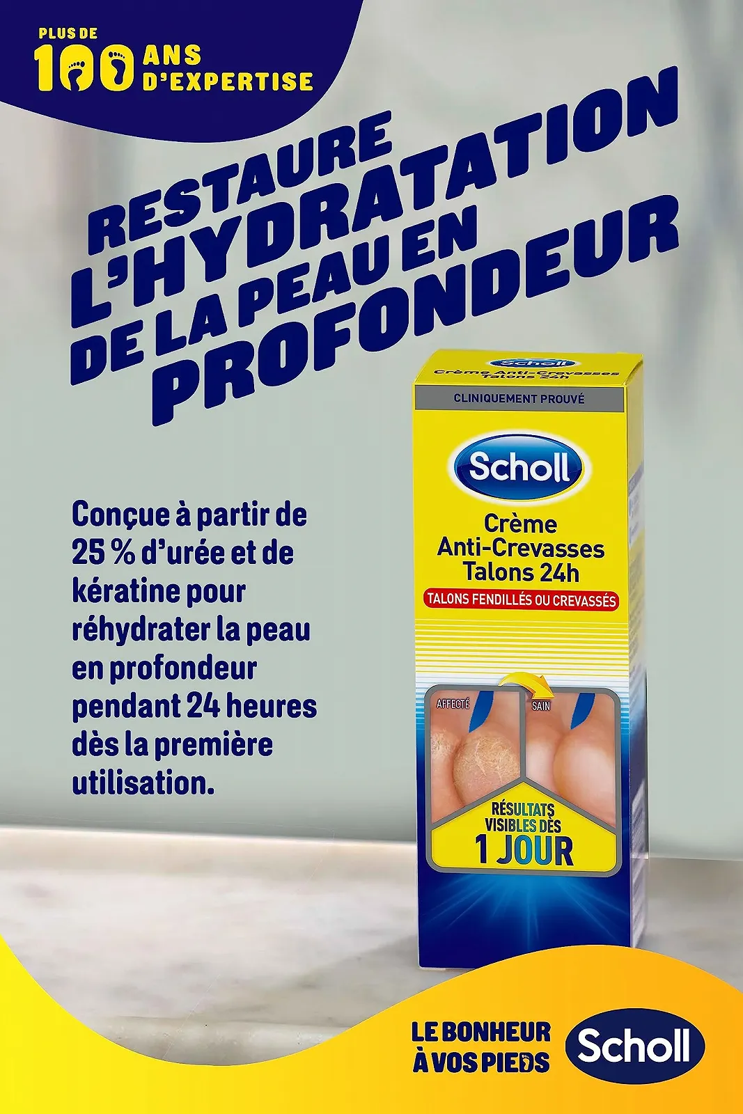 Крем для ног Scholl 24 Hour для потрескавшихся пяток 60 мл, фото №6