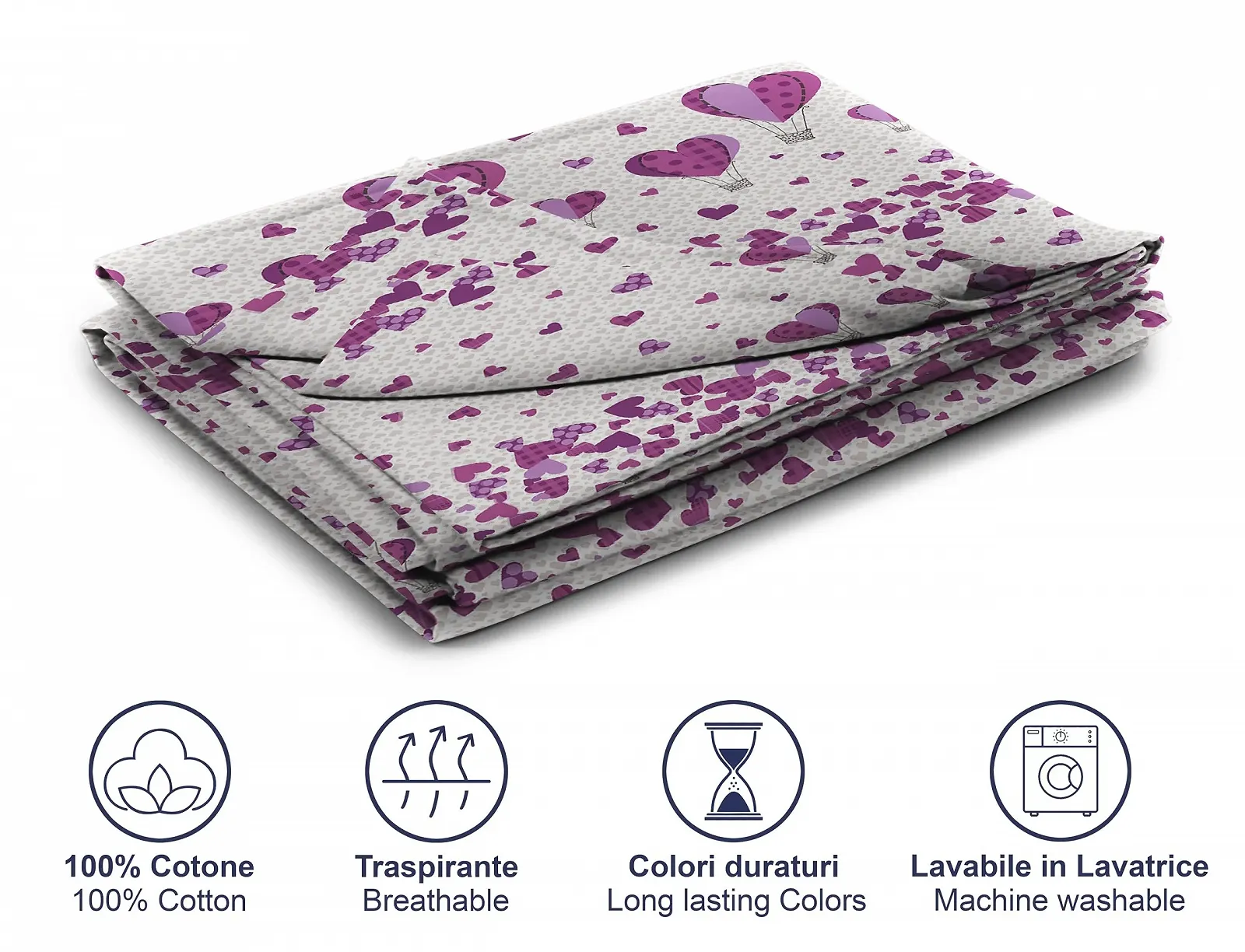 Покривало на ліжко HomeLife Односпальне Бавовна Весна/Літо Зроблено в Італії 170 x 280 Серце, фото №3
