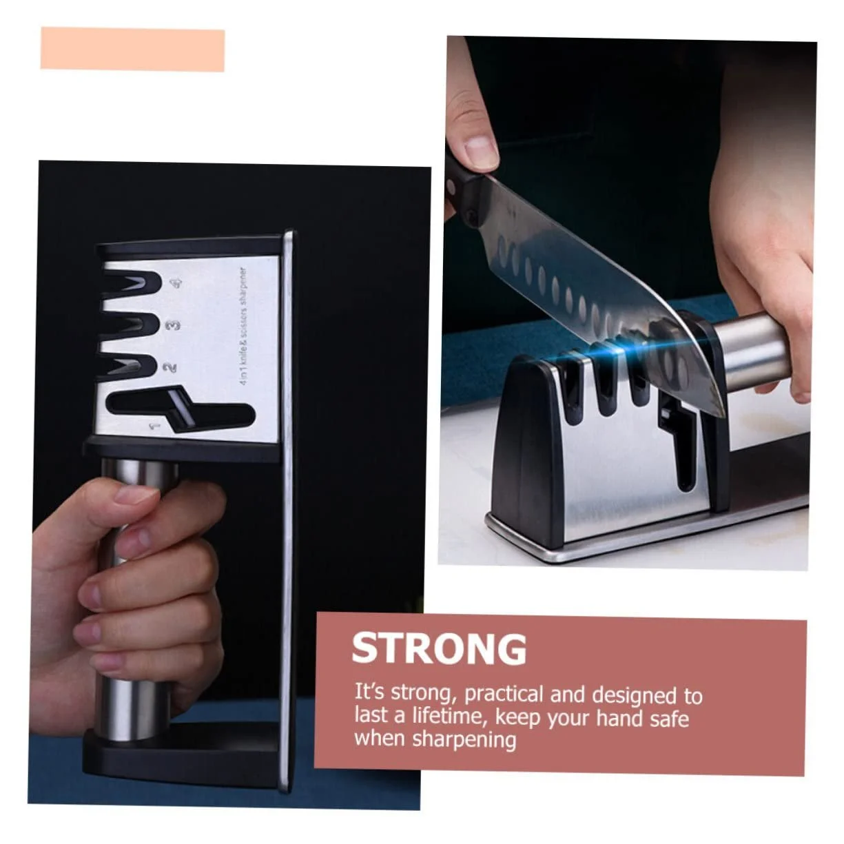 Точилка для ножей Побытовая Эргономичная Нескользящая для ножей и ножниц, фото №5