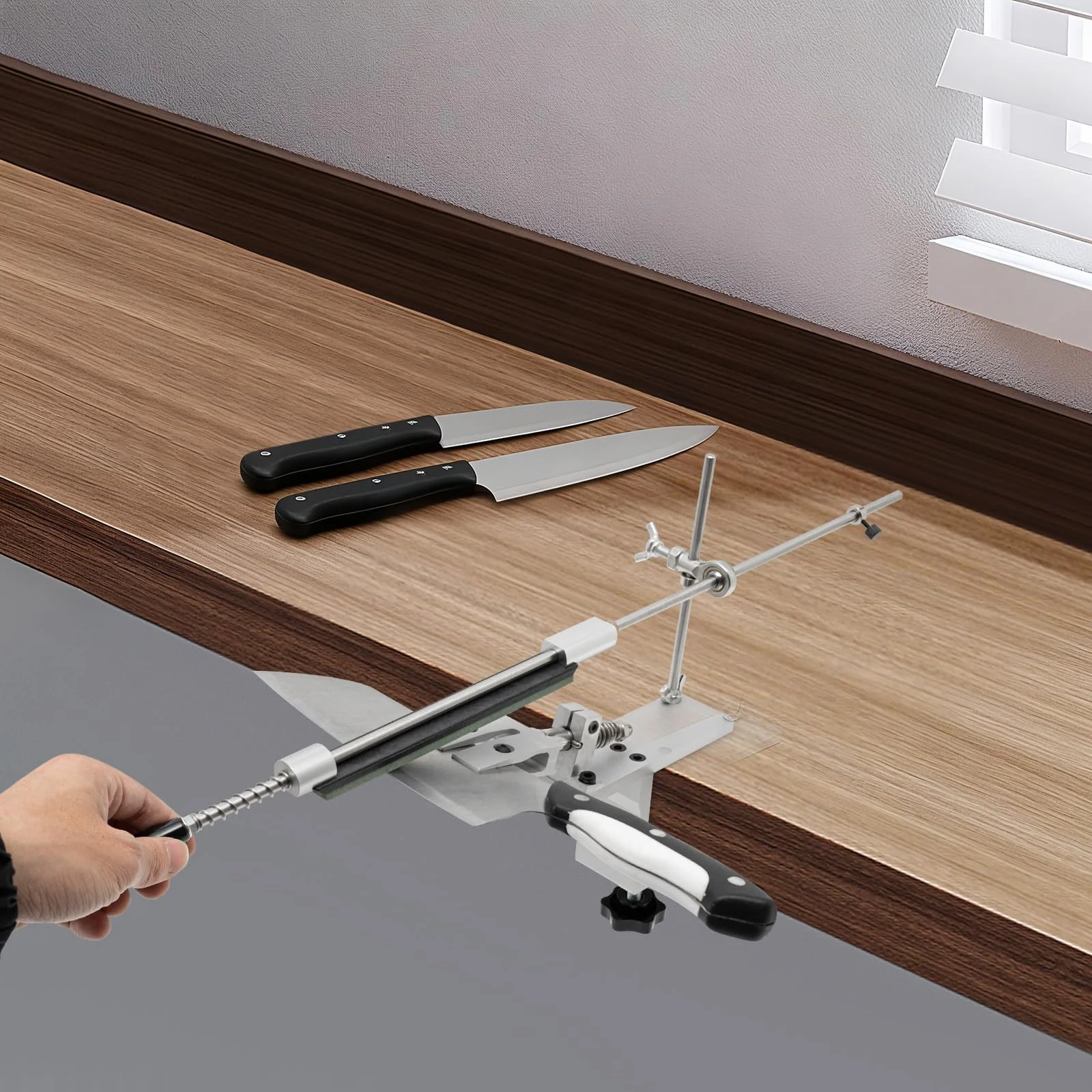 Професійна Точило для ножів 6 каменів Для лез до 400 мм та товщиною до 8 мм Алюмінієвий сплав, фото №8