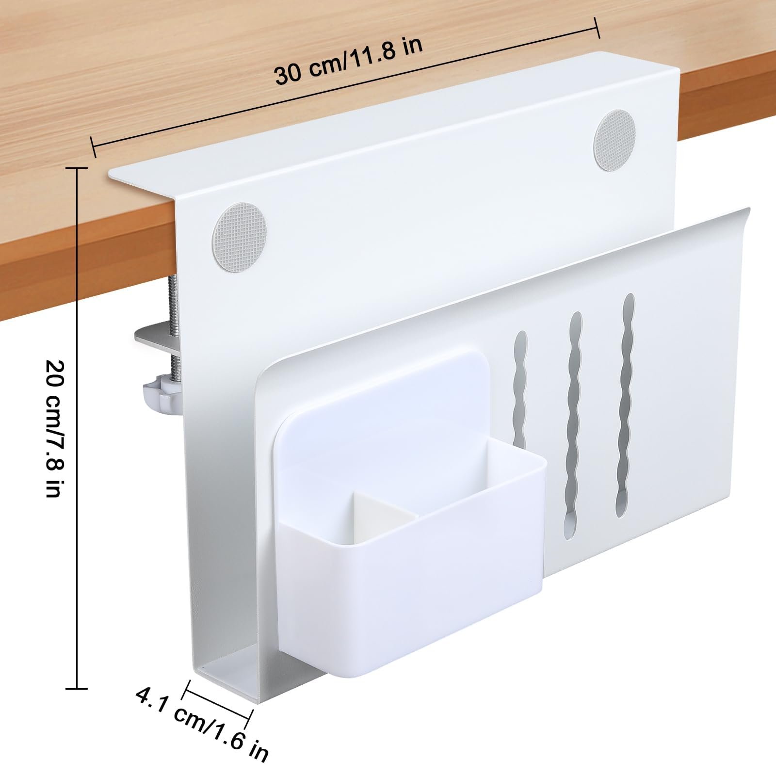 Настольный органайзер Держатель для ноутбука Боковой органайзер стола Регулируемый по высоте Под стол Боковой органайзер стола с магнитным держателем для ручек и отверстиями для охлаждения Черный, фото №7