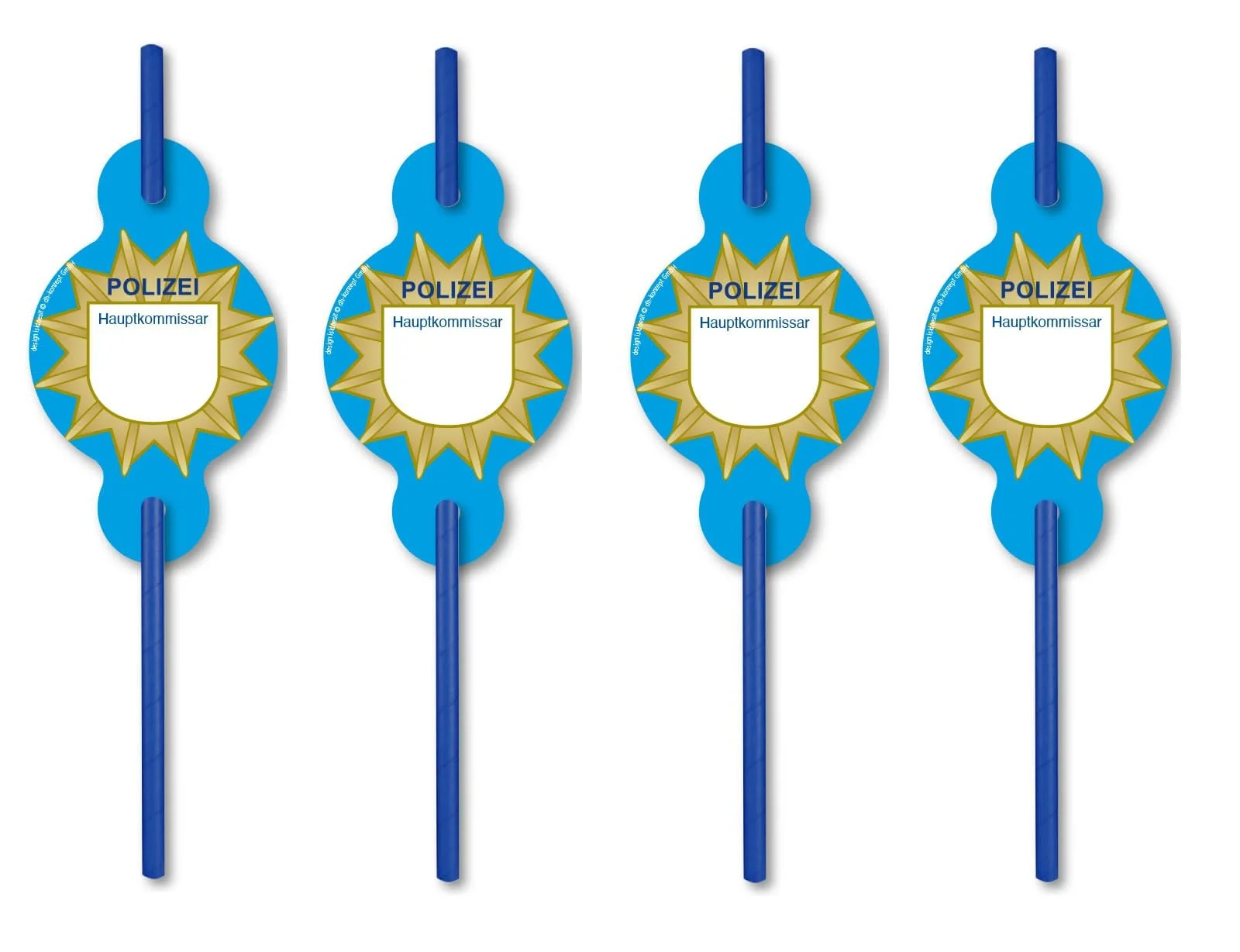 Набір посуду для вечірки Поліція, 90 предметів для дитячих свят: тарілки, стакани, серветки, запрошення, підкладки, паперові соломинки, повітряні кулі, фото №2