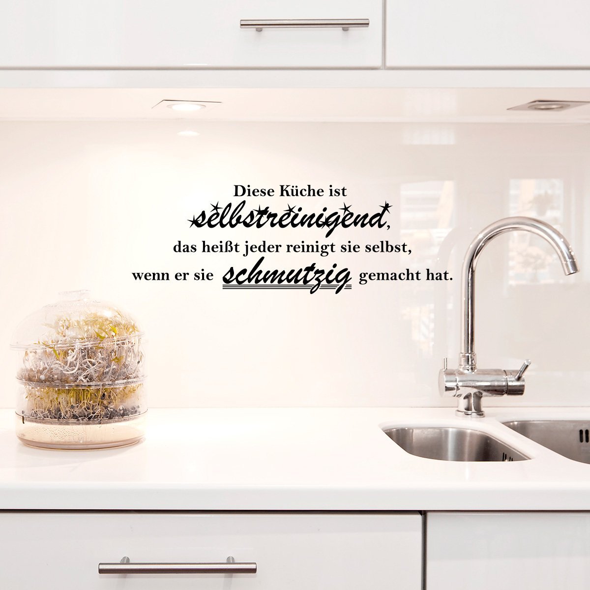 Наклейка на стіну Wandkings This Kitchen Is Self-Cleaning 50 x 17 см Чорна, фото №2 Наклейка на стіну Wandkings This Kitchen Is Self-Cleaning 50 x 17 см Чорна, фото №2