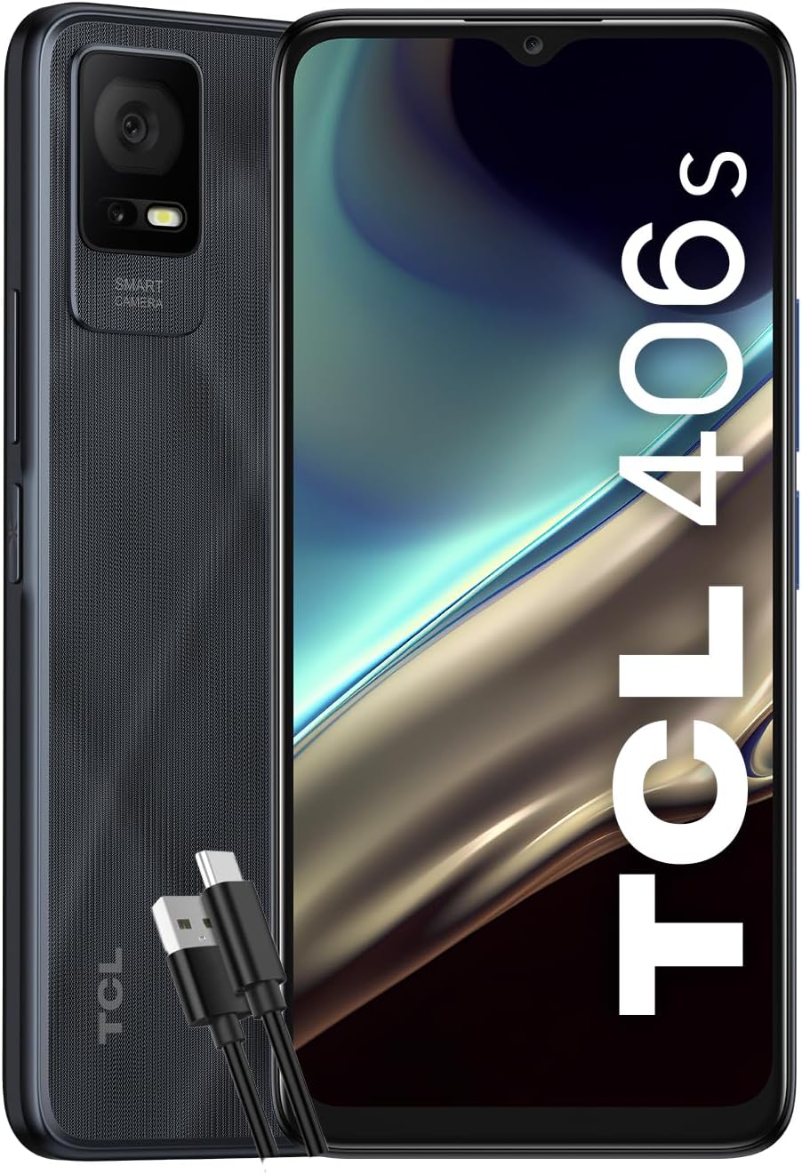 Смартфон 6.6" TCL 406S 4/64Gb 2-SIM NFC 13/5Мп Android 13 Dark Grey, фото №2