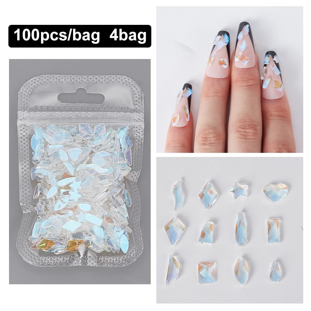Стрази для нігтів Аквамарин, скло, 400 шт, фото №3