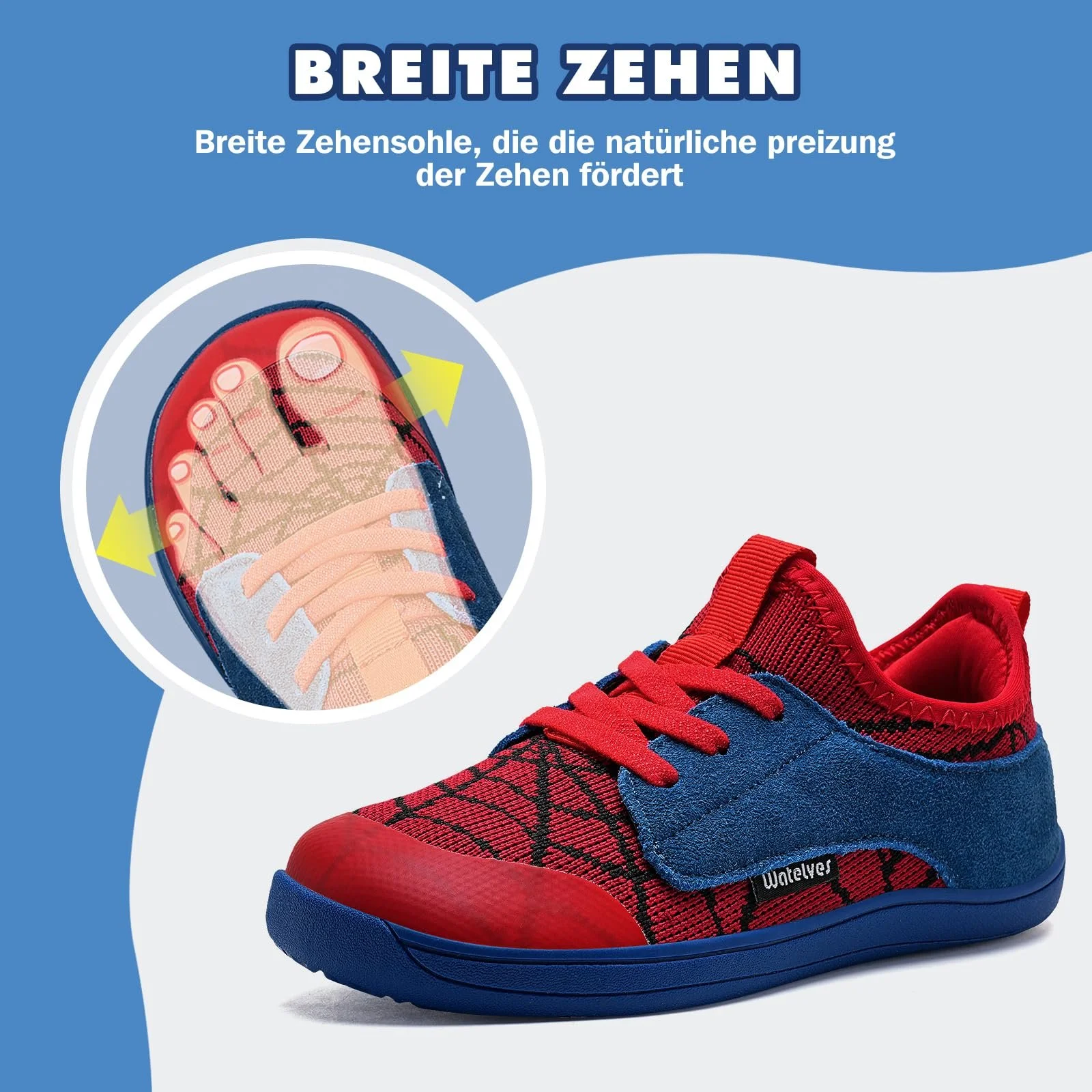 Кросівки WateLves Дитячі Широкі для хлопчиків, дівчаток, малюків Мінімалістичні без застібки, фото №4 Кросівки WateLves Дитячі Широкі для хлопчиків, дівчаток, малюків Мінімалістичні без застібки, фото №4