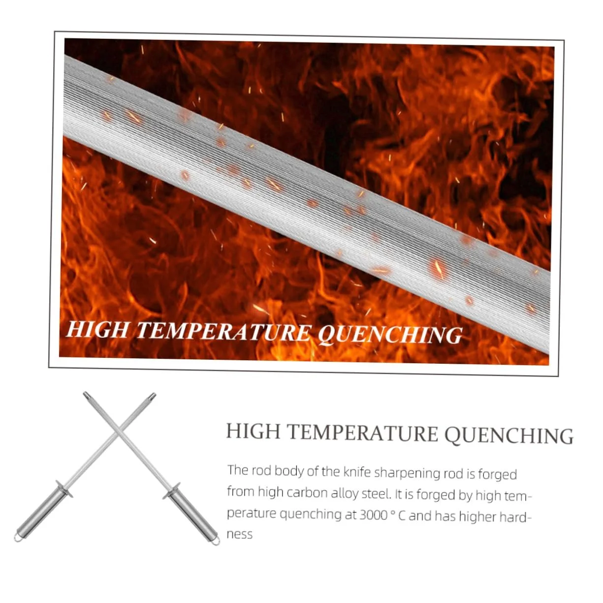 Точильный стержень для ножей Mobestech многоцелевой из нержавеющей стали и ПП 2 шт., фото №4