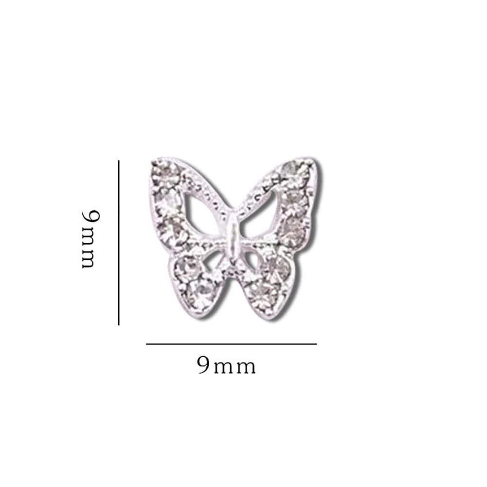 3D Метелики Декоративні стрази для нігтів, Дрібні, Блискучі, Кришталеві, фото №2