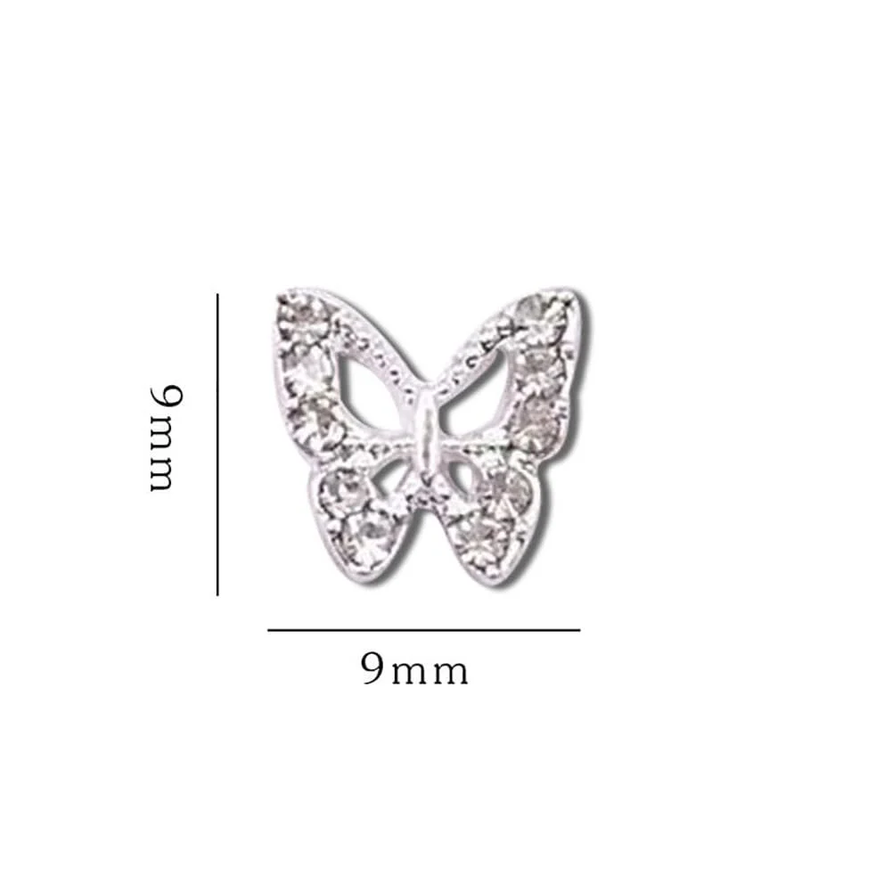 3D Метелики Декоративні стрази для нігтів, Дрібні, Блискучі, Кришталеві, фото №2 3D Метелики Декоративні стрази для нігтів, Дрібні, Блискучі, Кришталеві, фото №2