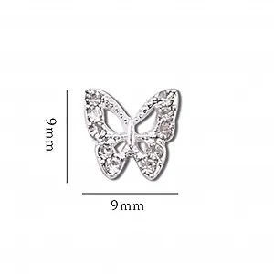 3D Украшения для ногтей Бабочки 40 шт., Декоративные стразы для ногтей, Мелкие, Блестящие, Хрустальные украшения для ногтей synthetic.ua - Фото 1