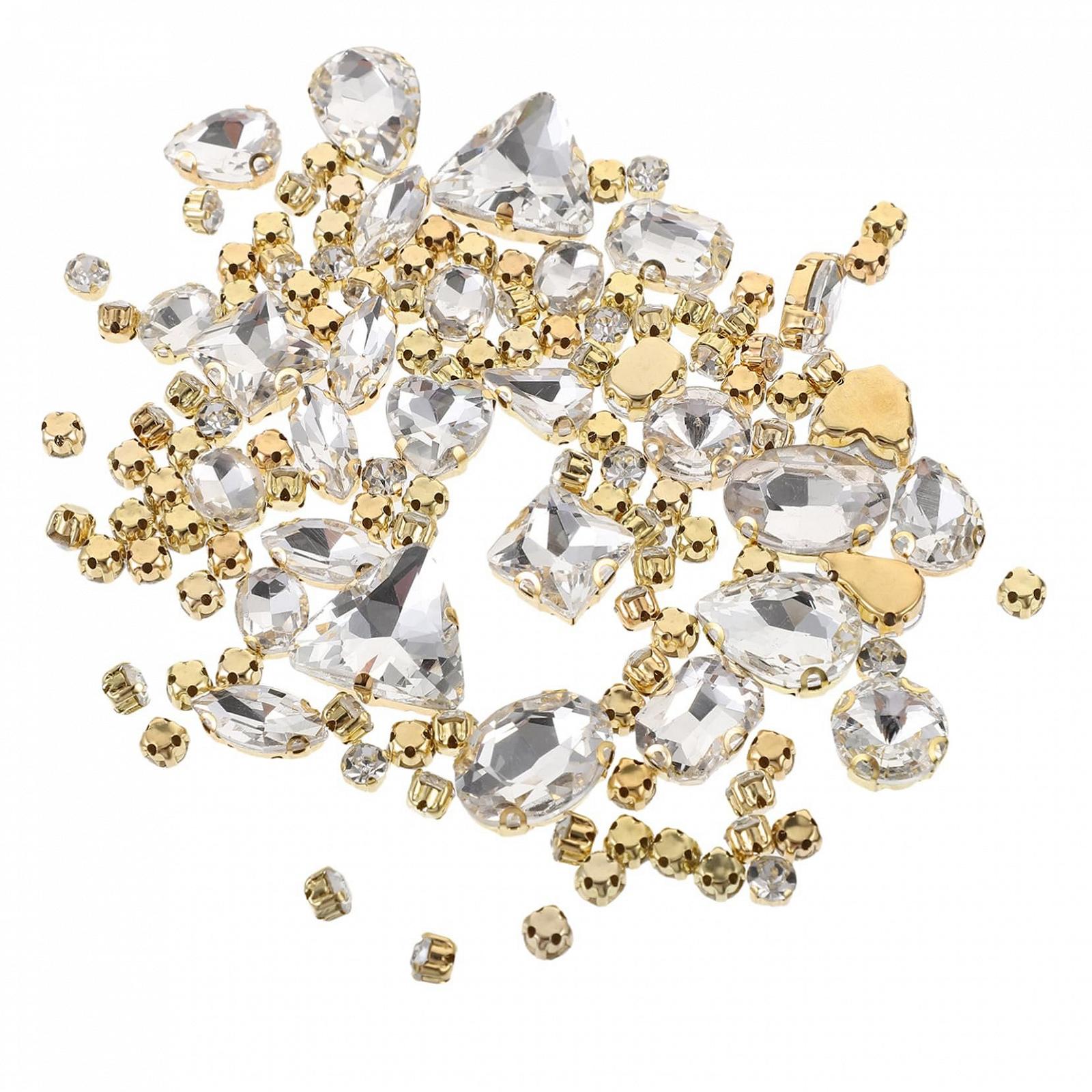 Пришивные стеклянные стразы, 130 шт, белые, ручной работы, с когтями, для украшений, для самодельных украшений на одежду, фото №1 Пришивные стеклянные стразы, 130 шт, белые, ручной работы, с когтями, для украшений, для самодельных украшений на одежду, фото №1
