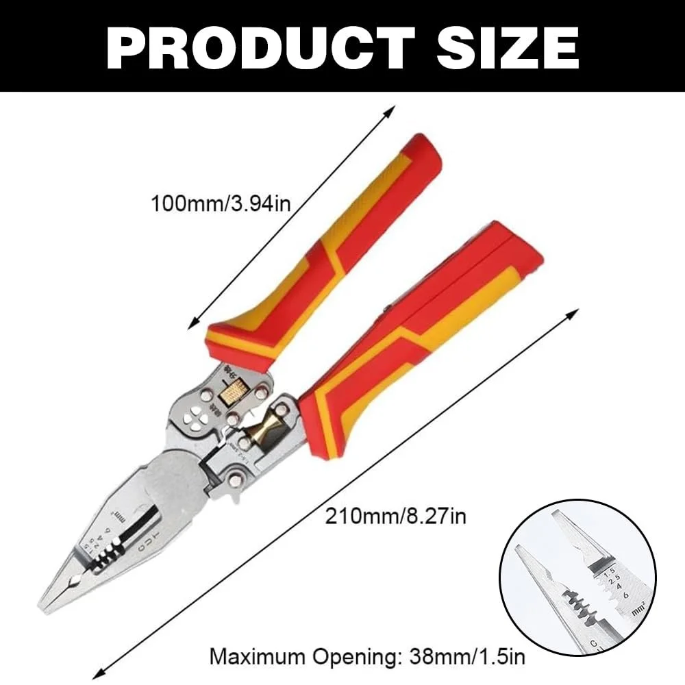 Інструмент для зачистки проводів з функцією вимірювання струму 9 в 1 мультифункціональний тестер напруги, фото №2
