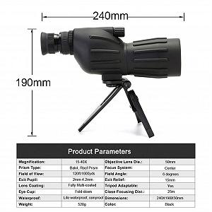 Монокуляр TAZYMKSD Monocular 15-40x50 для спостереження за птахами з триподом synthetic.ua - Фото 1