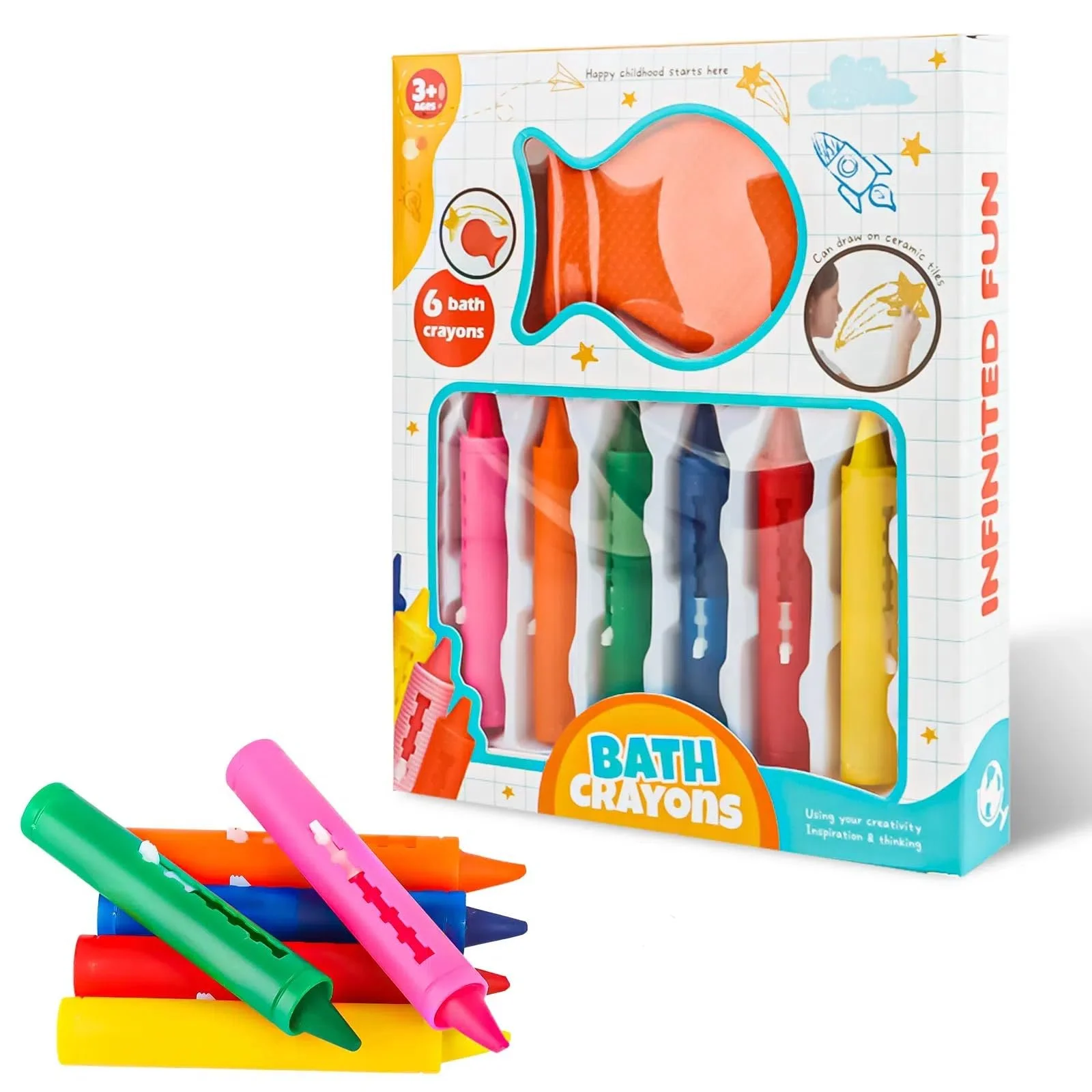 Мел для ванны 6 цветов, фото №1