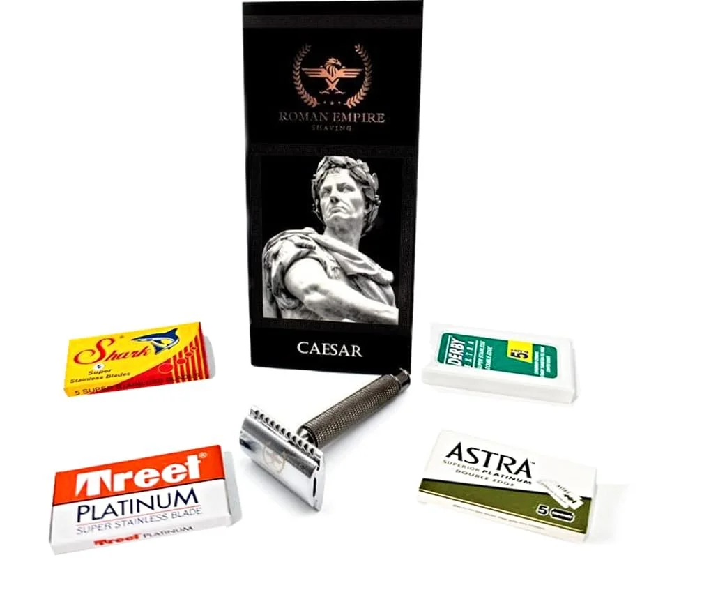 Набор для бритья Caesar Red Brass Safety Razor с 20 лезвиями, фото №1 Набор для бритья Caesar Red Brass Safety Razor с 20 лезвиями, фото №1