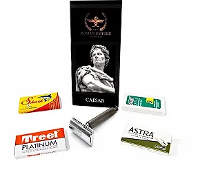 Набор для бритья Caesar Red Brass Safety Razor с 20 лезвиями - Фото 1