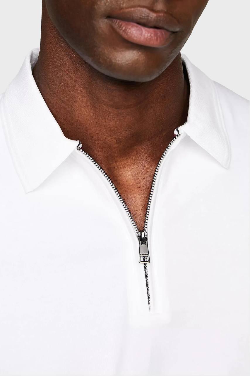 Мужское белое поло Tommy Hilfiger брендовая футболка с воротником Томми стильная рубашка коротким рукавом, фото №4