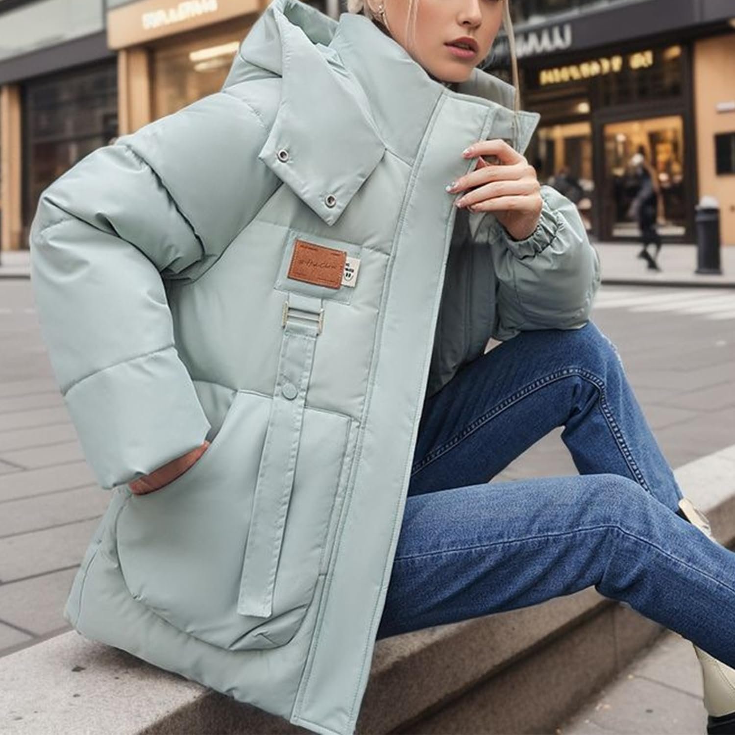 Жіноче пальто Petalum З капюшоном Тепле стьобане, фото №2