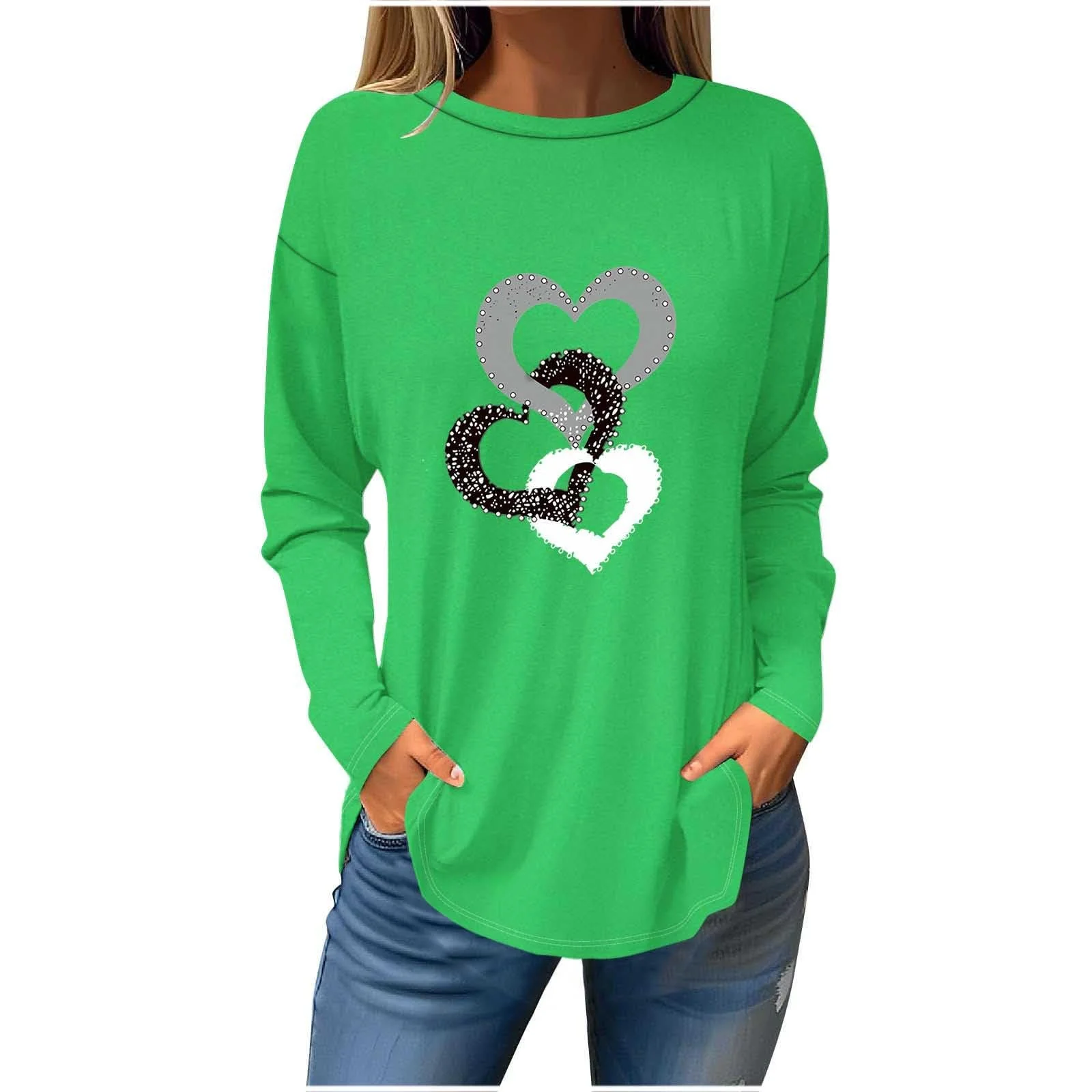 Жіноча Толстовка з довгими рукавами та принтом серця, фото №1