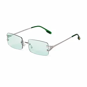 Солнцезащитные очки ADEWU без оправы, винтажные, узкие, маленькие прямоугольные, металлические - Фото 1