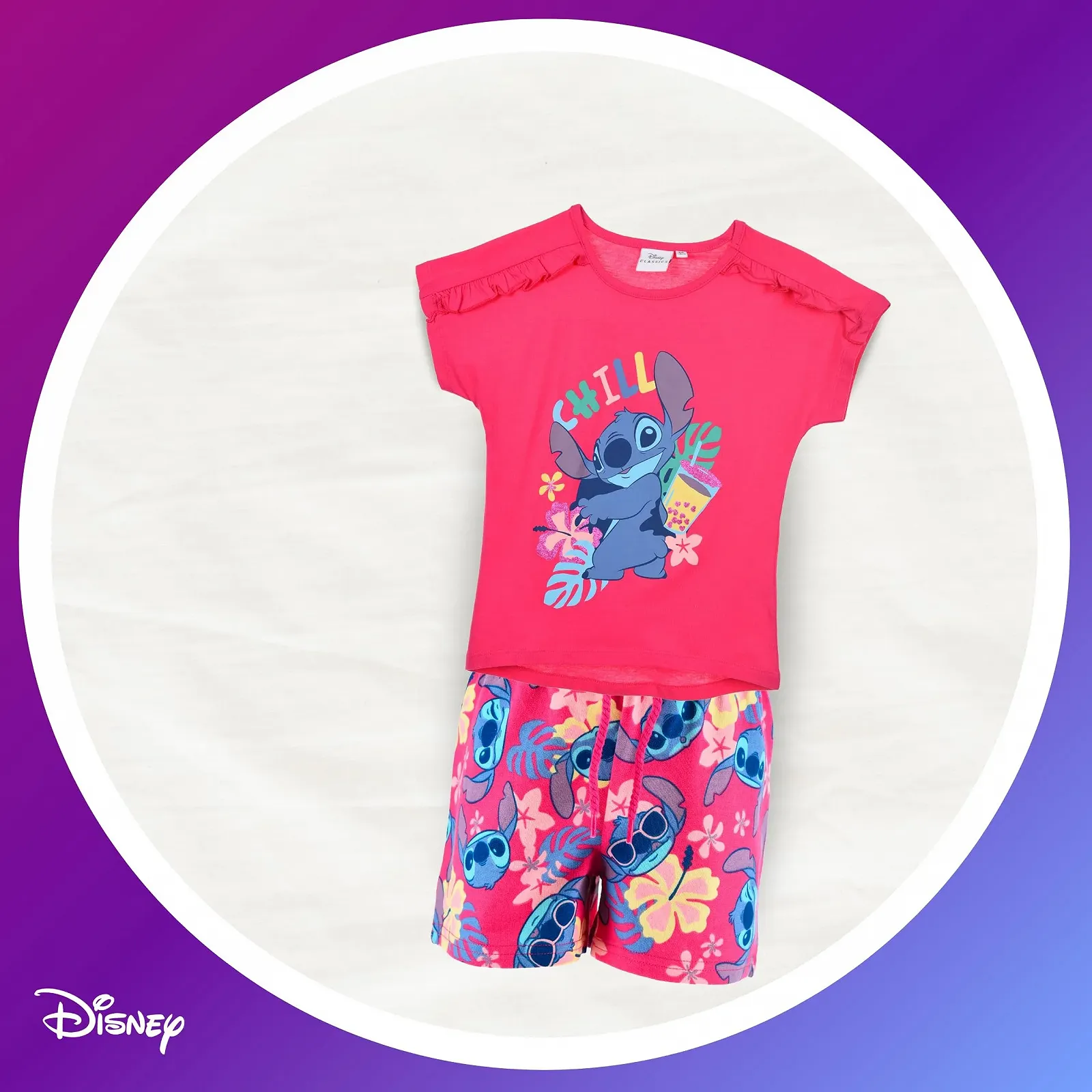 Піжама Disney Stitch, набір з 2 предметів: футболка та шорти, фото №4 Піжама Disney Stitch, набір з 2 предметів: футболка та шорти, фото №4