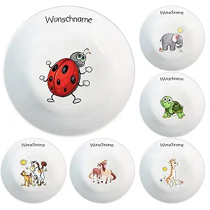 Детская Тарелка для каши Doriantrade, фарфор, с животными, детская посуда (Божья коровка) - Фото 1