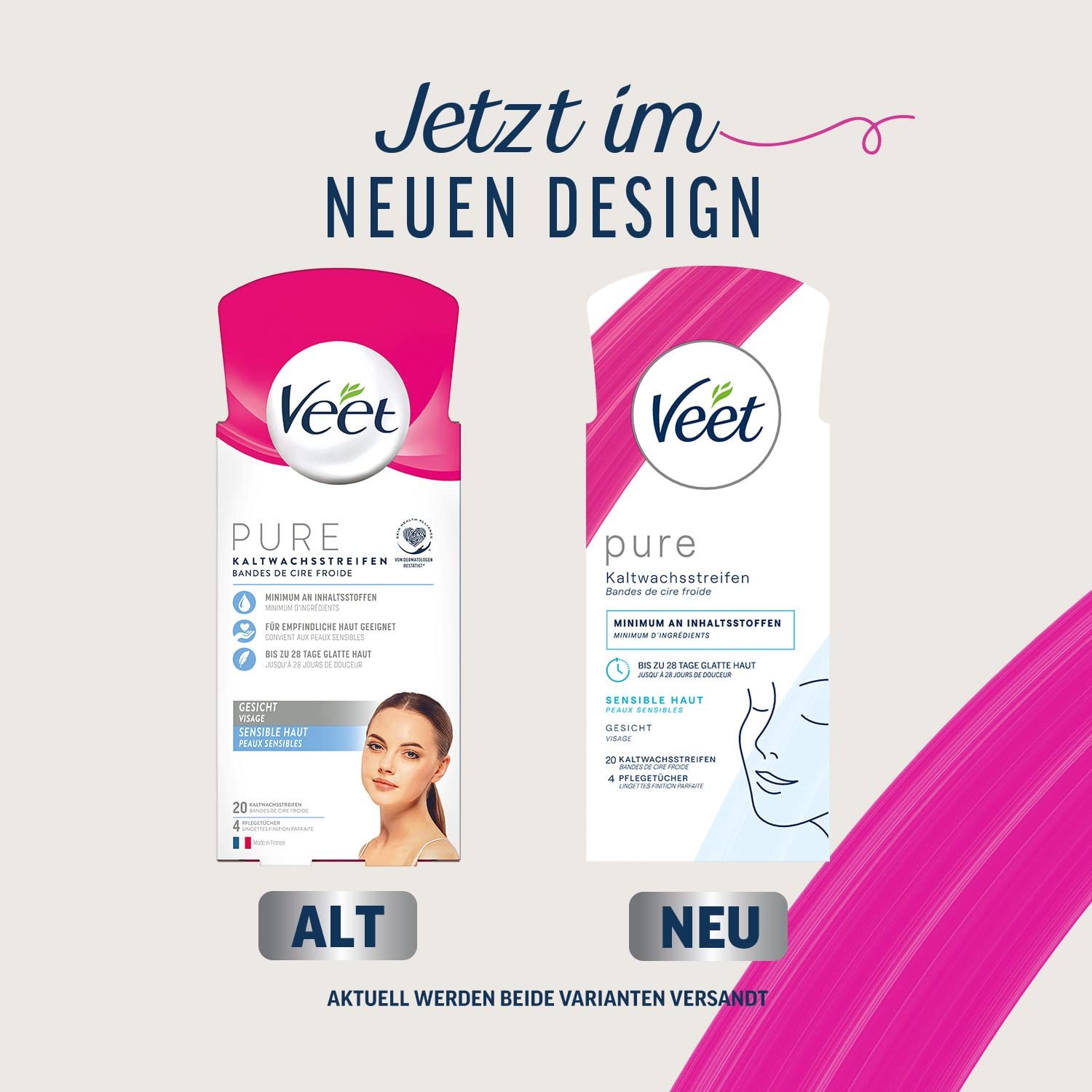 Воскові смужки для обличчя Veet Easy-Gelwax для чутливої шкіри 10 подвійних смужок, фото №2