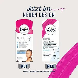 Восковые полоски для лица Veet Easy-Gelwax для чувствительной кожи 10 двойных полосок synthetic.ua - Фото 1