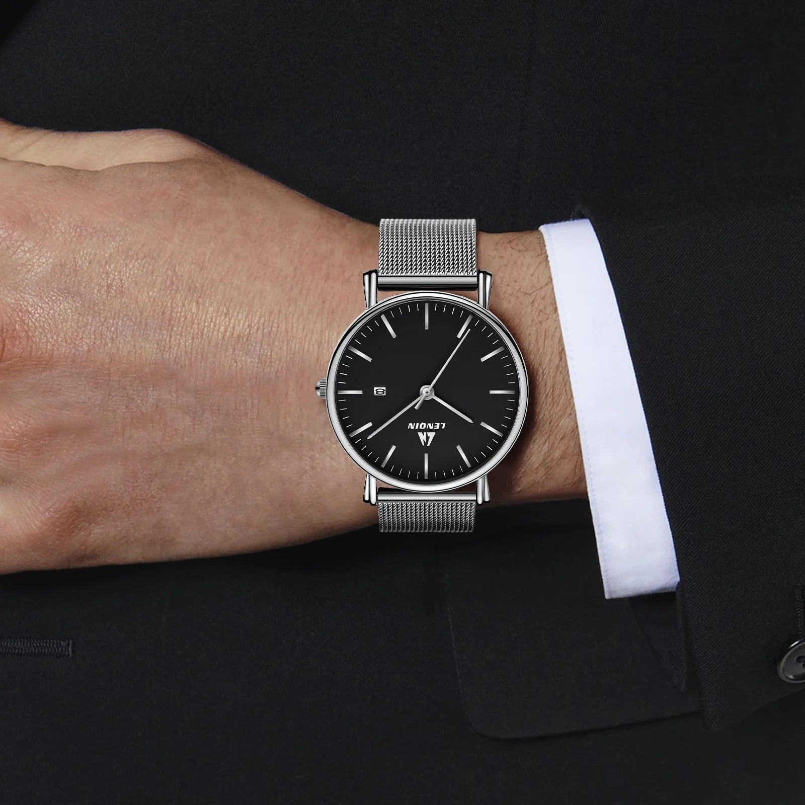 Мужские часы LENQIN LN, нержавеющая сталь, 30M, водонепроницаемые, аналоговые, кварцевые, с датой, модные, для досуга, фото №9 Мужские часы LENQIN LN, нержавеющая сталь, 30M, водонепроницаемые, аналоговые, кварцевые, с датой, модные, для досуга, фото №9