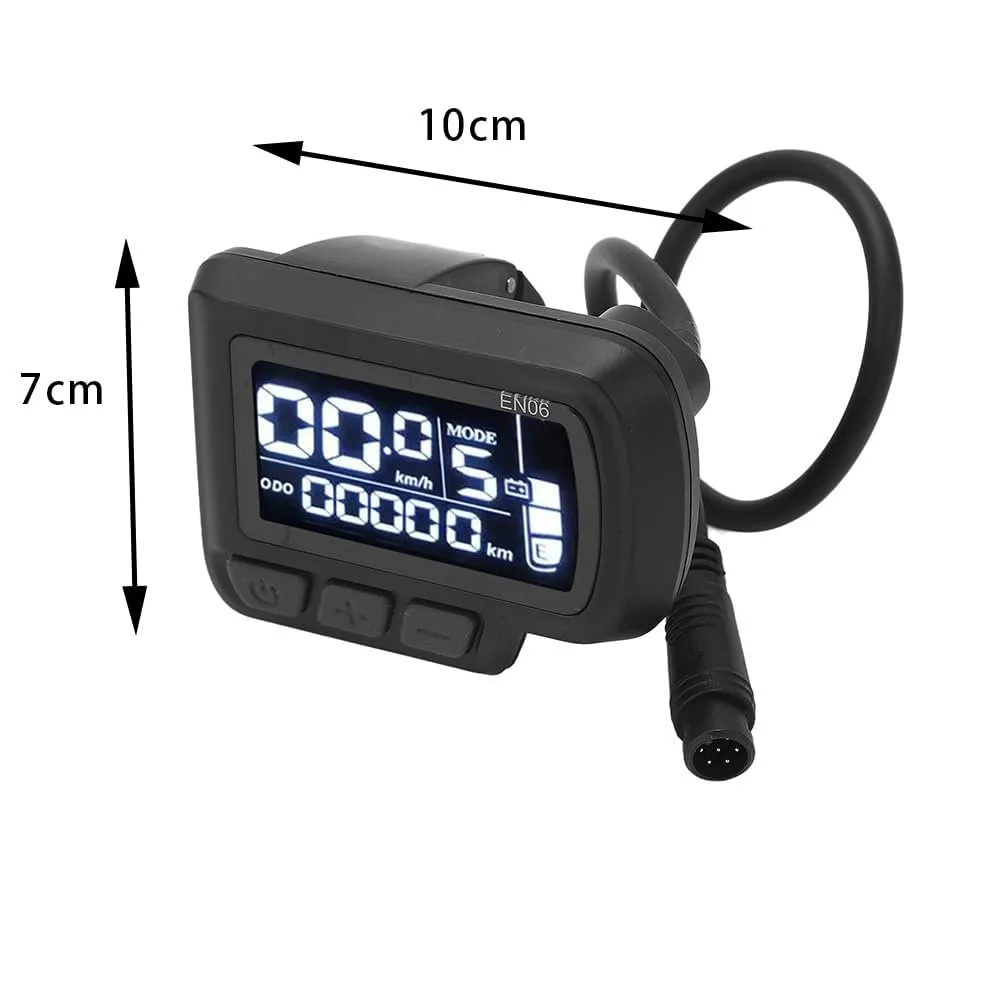 Дисплей для электровелосипеда En06 LCD 6 Pin 24В 36В 48В 60В с акселератором, фото №2