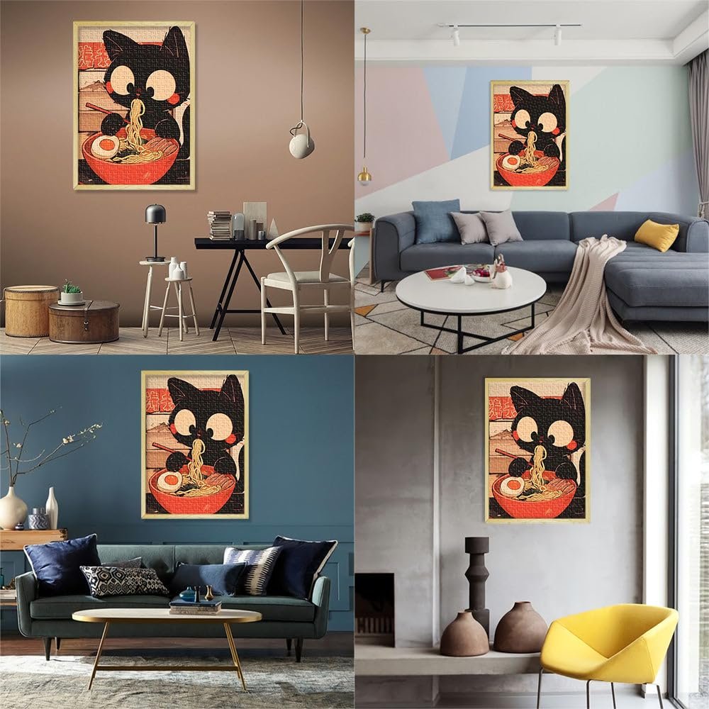 Пазл Tokyo Noodle Черный кот ест рамен 1000 элементов 38 x 26 см, фото №6 Пазл Tokyo Noodle Черный кот ест рамен 1000 элементов 38 x 26 см, фото №6