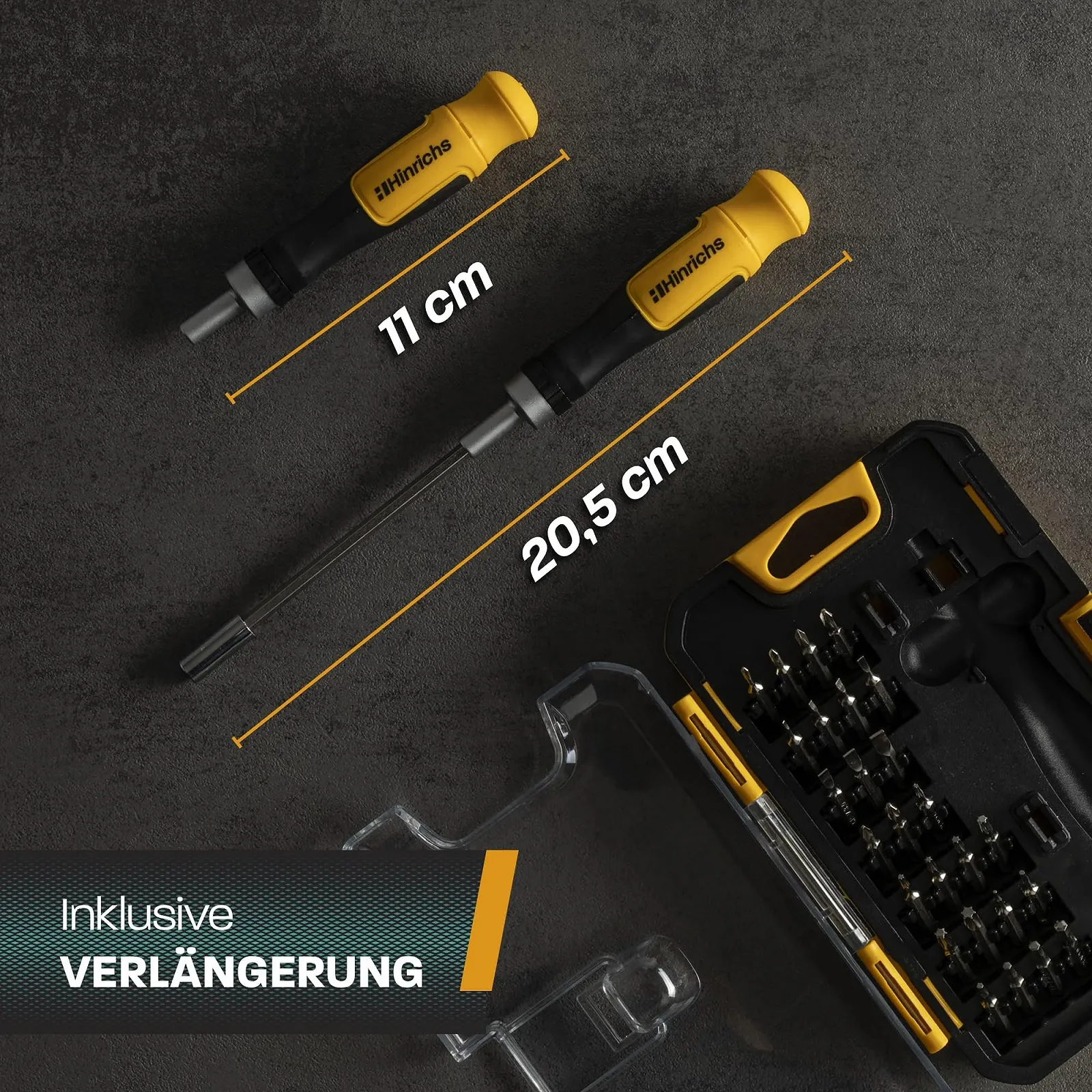 Набір викруток Hinrichs 2 предмети - Набір тріскачкових викруток 29 предметів з Т-подібною рукояткою і Набір прецизійних викруток 28 предметів - Інструментальний набір для прецизійної механіки - Мультиніжковий набір, фото №7