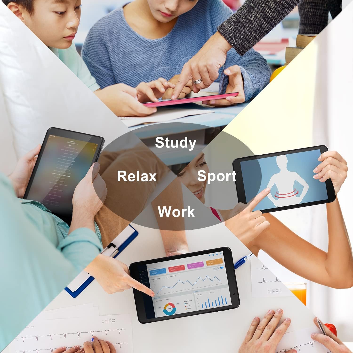 Планшет Haehne 8" 2/32ГБ Android 12 Чорний, фото №4