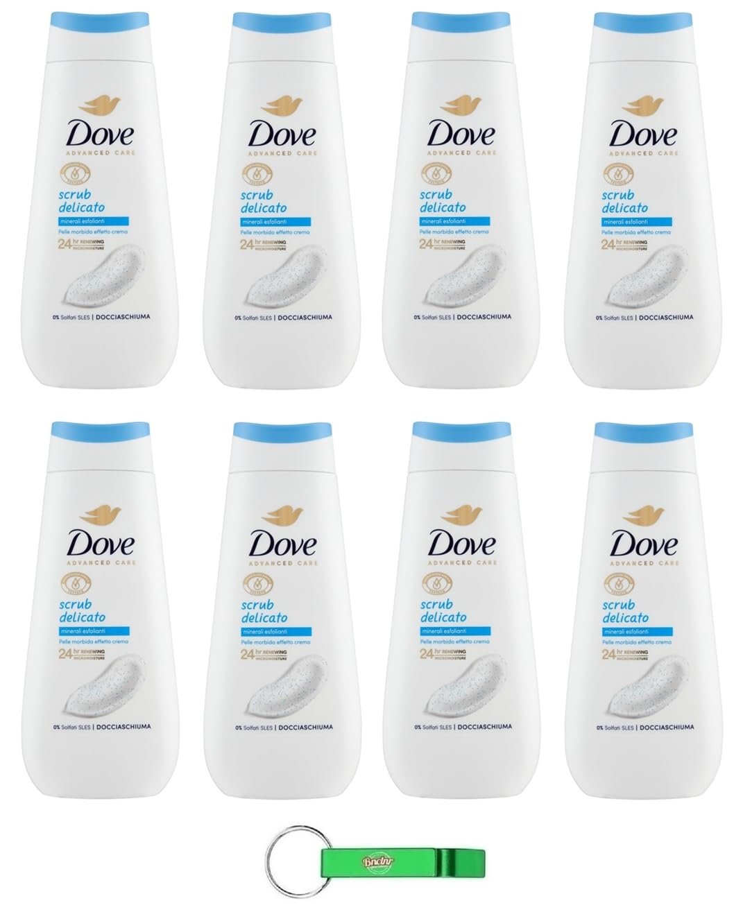 Гель для душу Dove Advanced Care Scrub Delicato 8 x 225 мл, фото №1