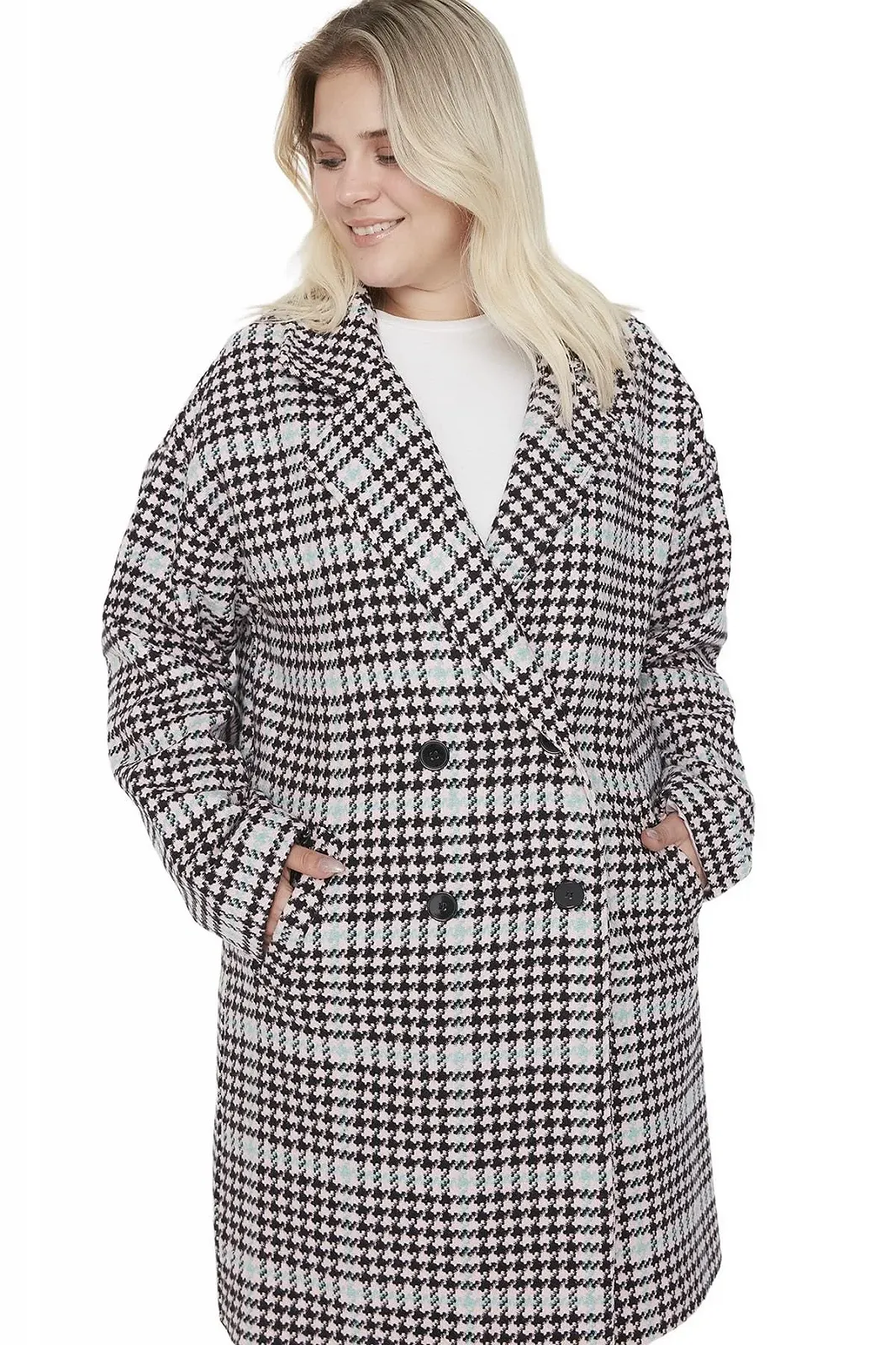 Пальто TRENDYOL Женское прямого кроя с длинными рукавами Plus Size Coat A-line Coat, фото №2 Пальто TRENDYOL Женское прямого кроя с длинными рукавами Plus Size Coat A-line Coat, фото №2