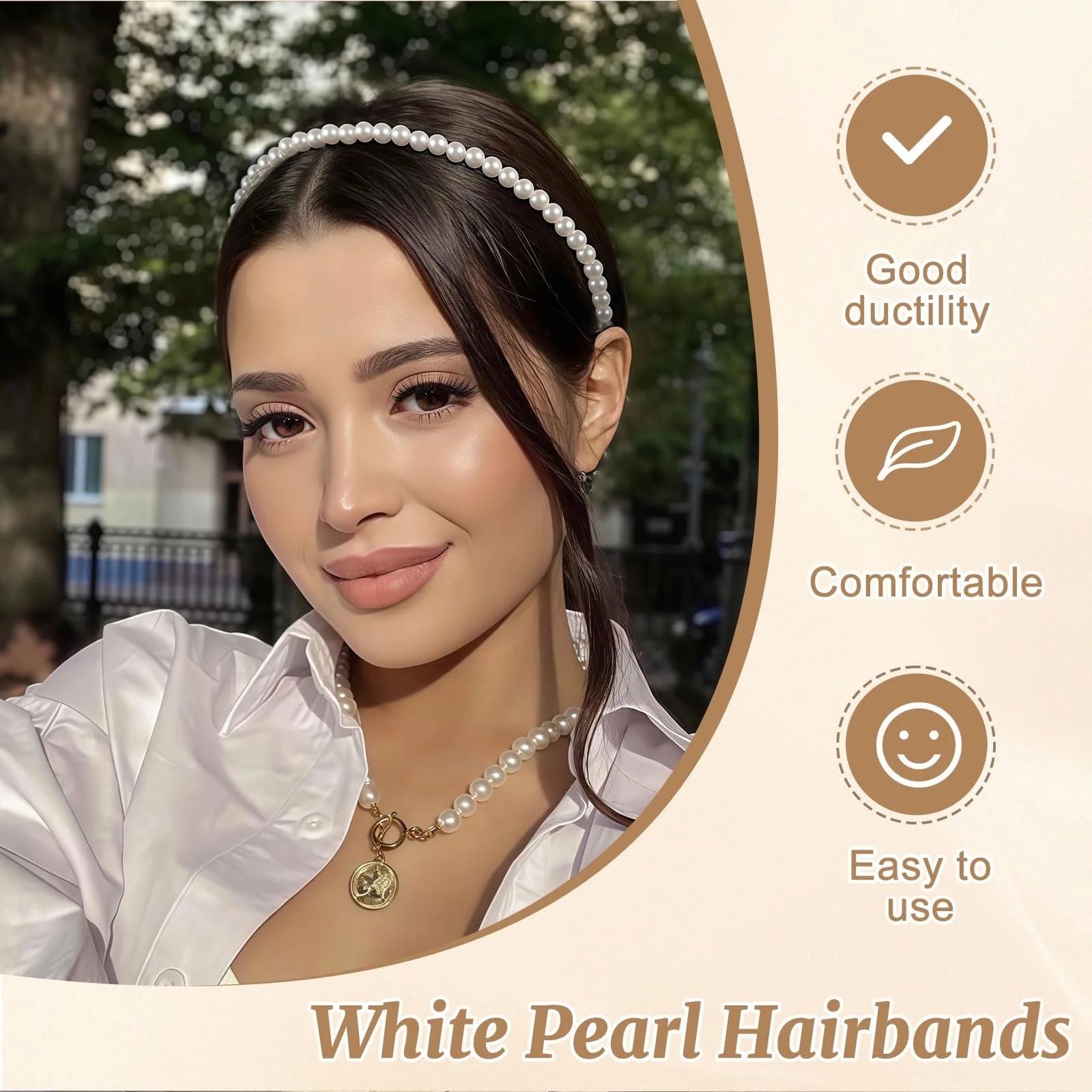 Обруч VelvetGlow з перлинами, фото №3