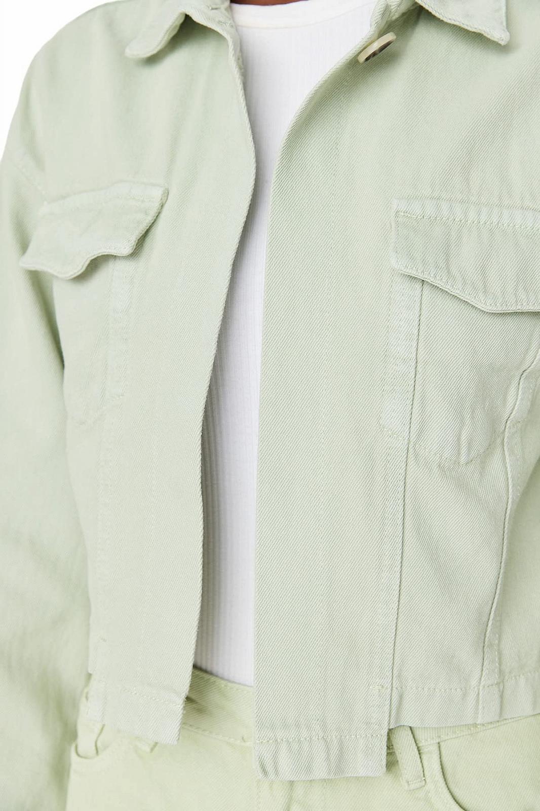 Джинсова куртка TRENDYOL Стандартна однотонна, фото №4