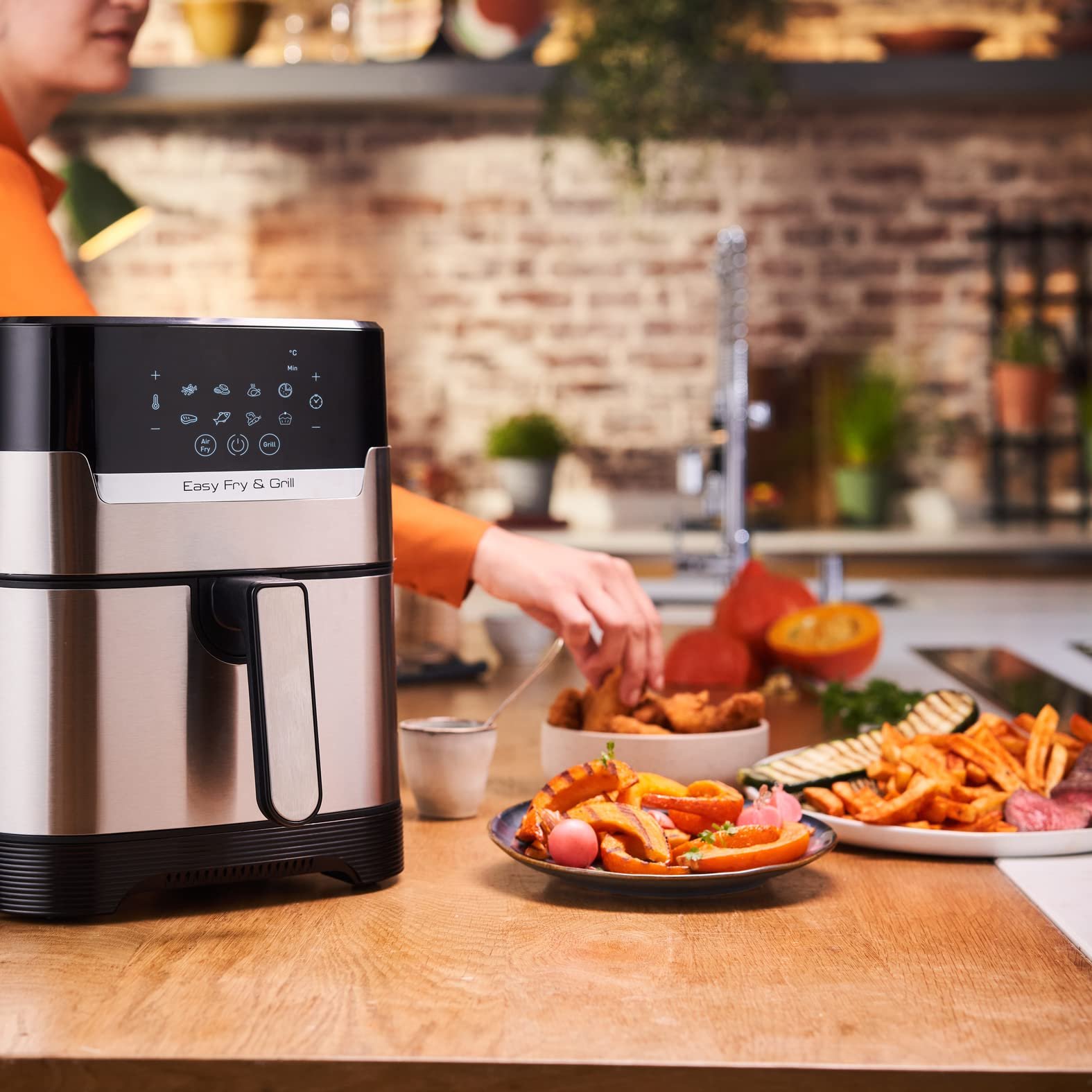 Мультипіч-гриль Moulinex Easy Fry & Grill EZ505D 2-in-1 Digital Steel 1400 Вт 8 програм, фото №6 Мультипіч-гриль Moulinex Easy Fry & Grill EZ505D 2-in-1 Digital Steel 1400 Вт 8 програм, фото №6