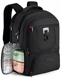 Рюкзак для ноутбука 17.3 Inch Lunch Backpack Waterproof USB Charging Port Чорний - Фото 1