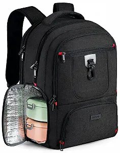 Рюкзак для ноутбука 17.3 Inch Lunch Backpack Waterproof USB Charging Port Черный - Фото 1