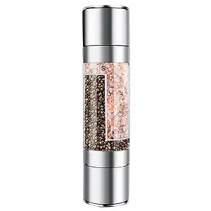 Ручний Млин Подвійна Головка Нержавіюча Сталь для Перцю Солі Кухонне начиння - Фото 1