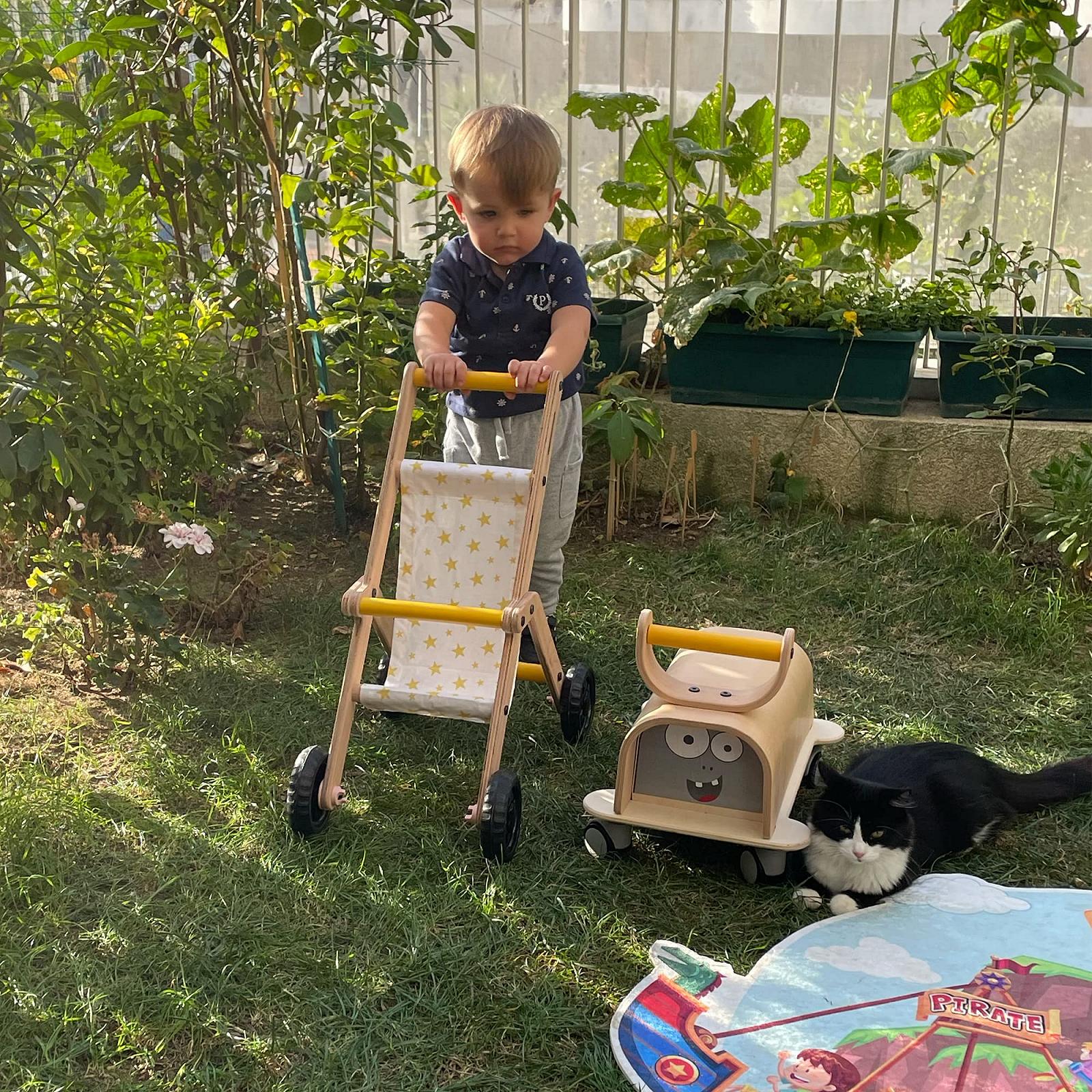 Коляска FAFOUR Дерев'яна ретро стиль Montessori, фото №1