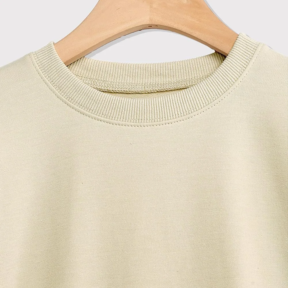 Женский свитшот MLZHAN с принтом перьев, круглый вырез, длинный рукав, осенне-зимний, Harajuku, свободный, фото №4